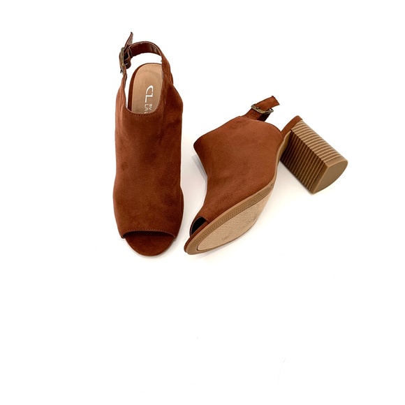 Chinese Laundry Bestie Open Toe Brown Suede Booties - Picture 3 of 10